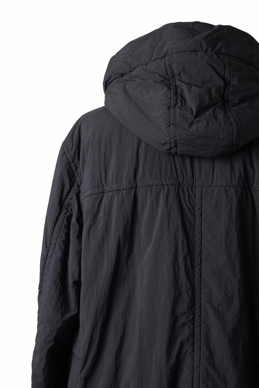 Ten c PADDED PARKA COAT / GARMENT DYED NYLON TACTEL (BLACK) - Image 16