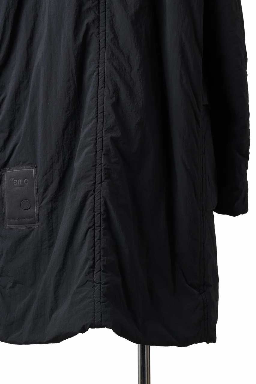 Ten c PADDED PARKA COAT / GARMENT DYED NYLON TACTEL (BLACK) - Image 17