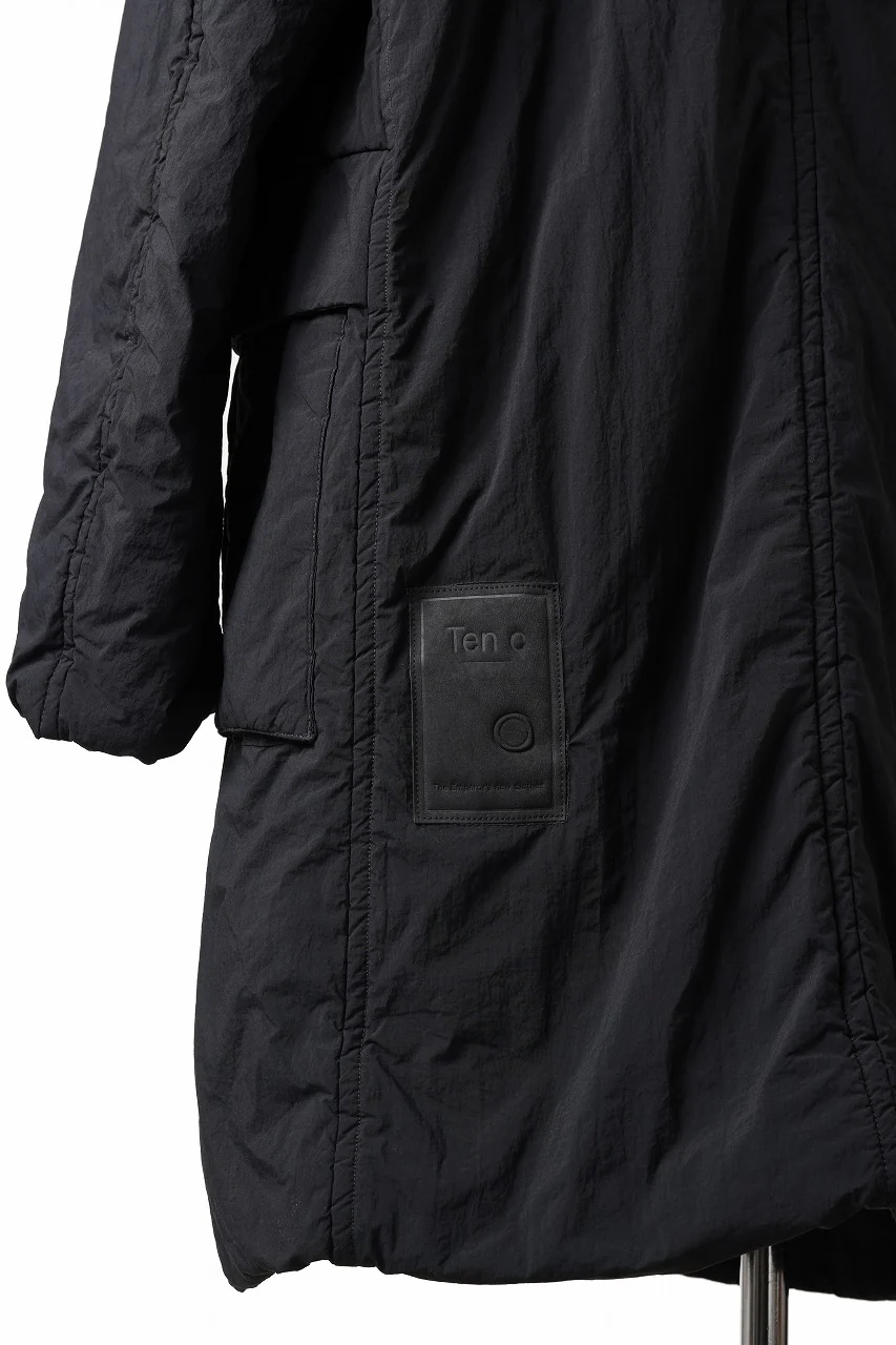 Ten c PADDED PARKA COAT / GARMENT DYED NYLON TACTEL (BLACK) - Image 18