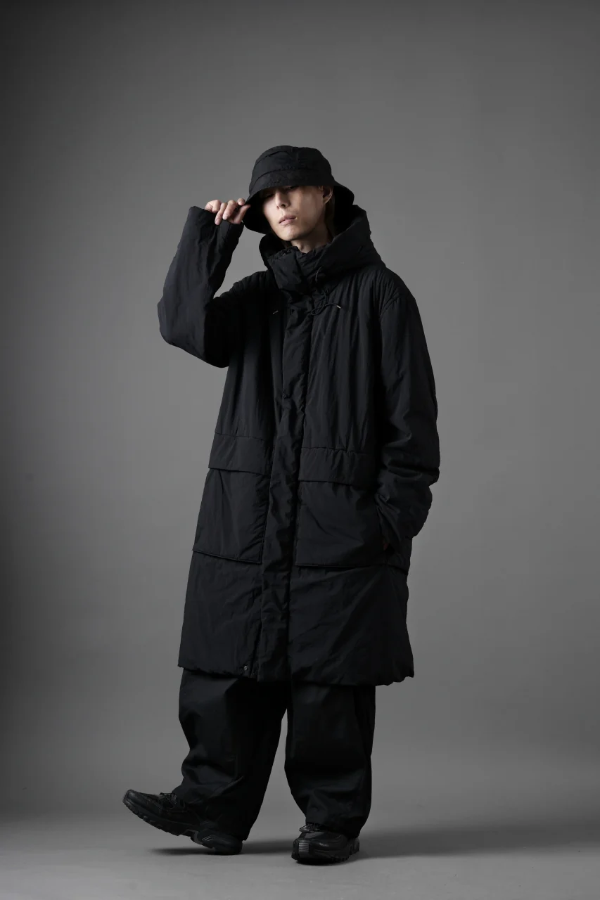 Ten c PADDED PARKA COAT / GARMENT DYED NYLON TACTEL (BLACK) - Image 25