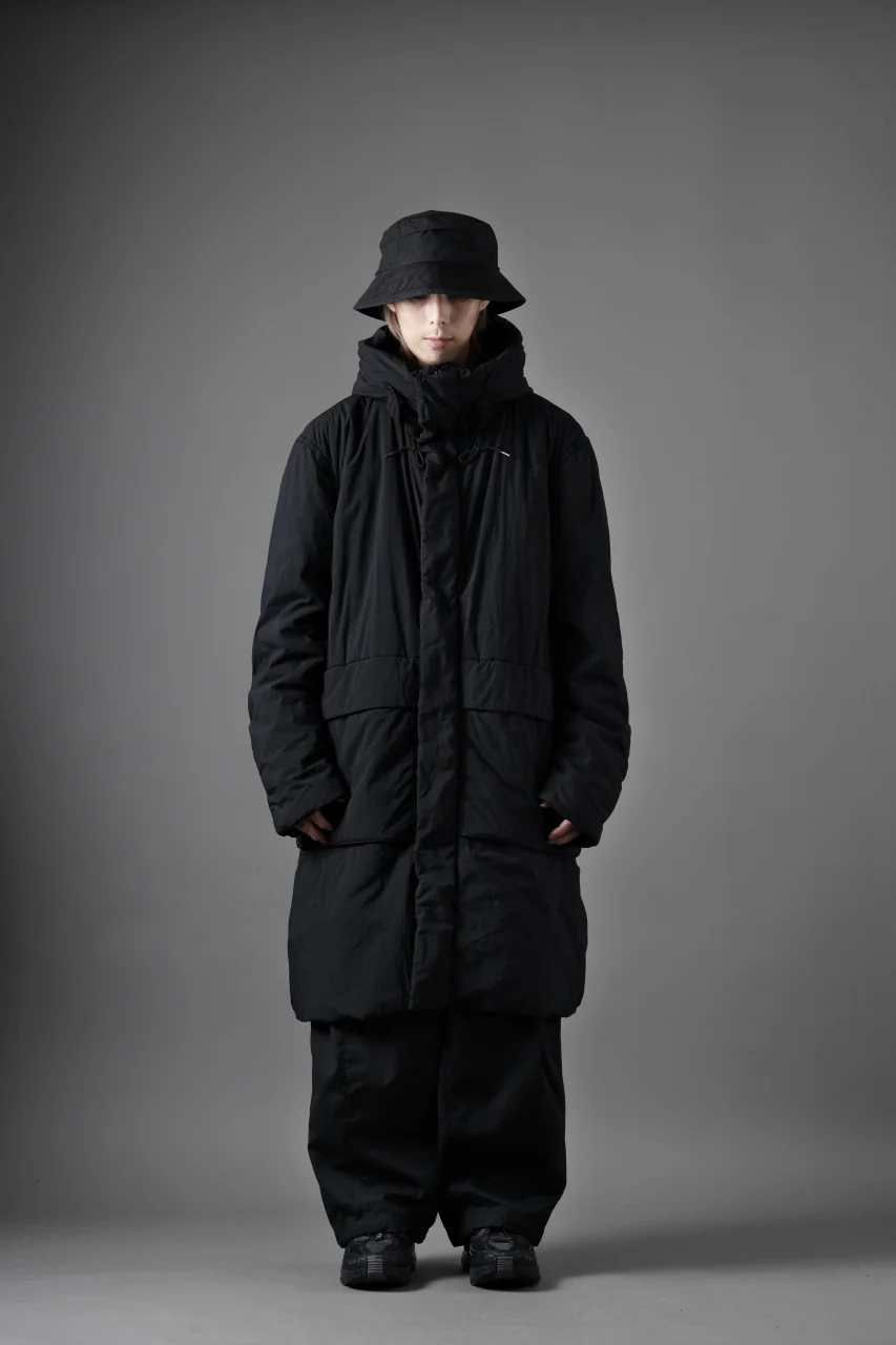 Ten c PADDED PARKA COAT / GARMENT DYED NYLON TACTEL (BLACK) - Image 26