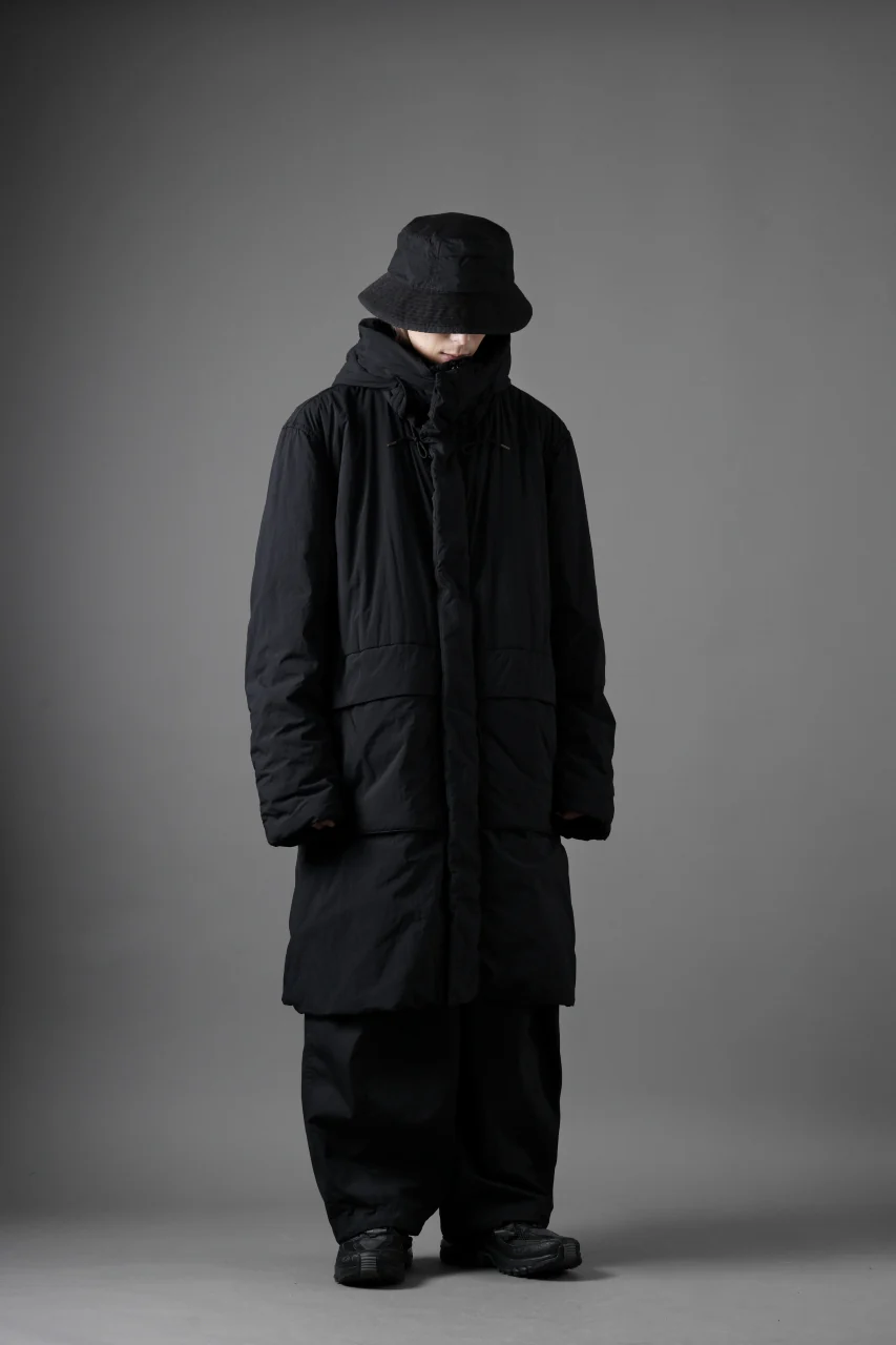 Ten c PADDED PARKA COAT / GARMENT DYED NYLON TACTEL (BLACK) - Image 28