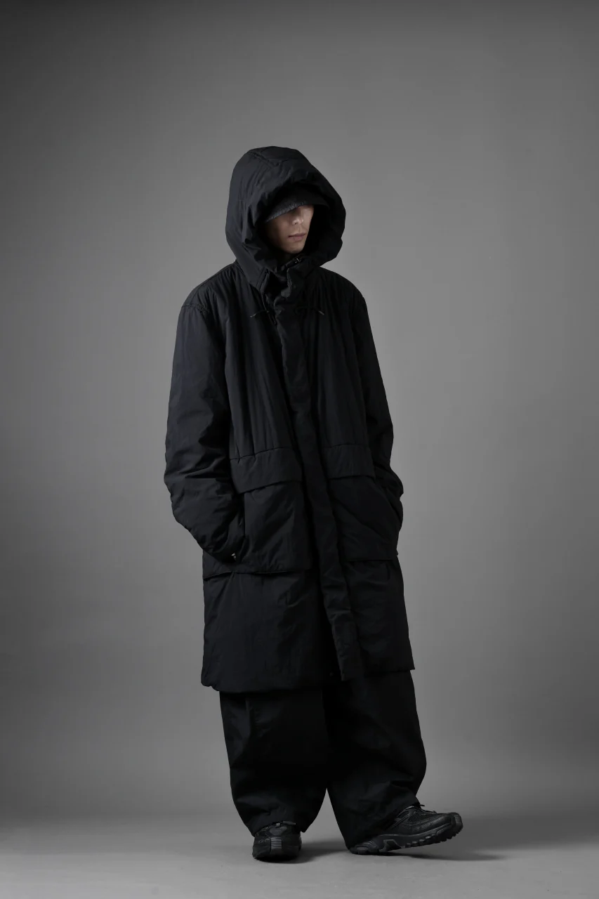 Ten c PADDED PARKA COAT / GARMENT DYED NYLON TACTEL (BLACK) - Image 30