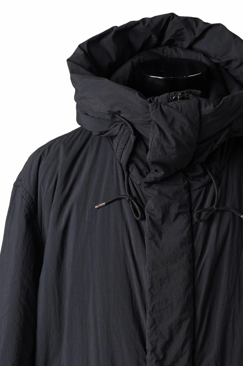 Ten c PADDED PARKA COAT / GARMENT DYED NYLON TACTEL (BLACK) - Image 9