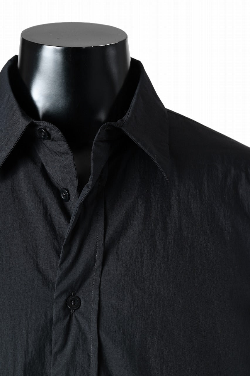Ten c PADDED SHIRT / PIECE DYED COTTON/NYLON POPLIN (BLACK) - Image 12
