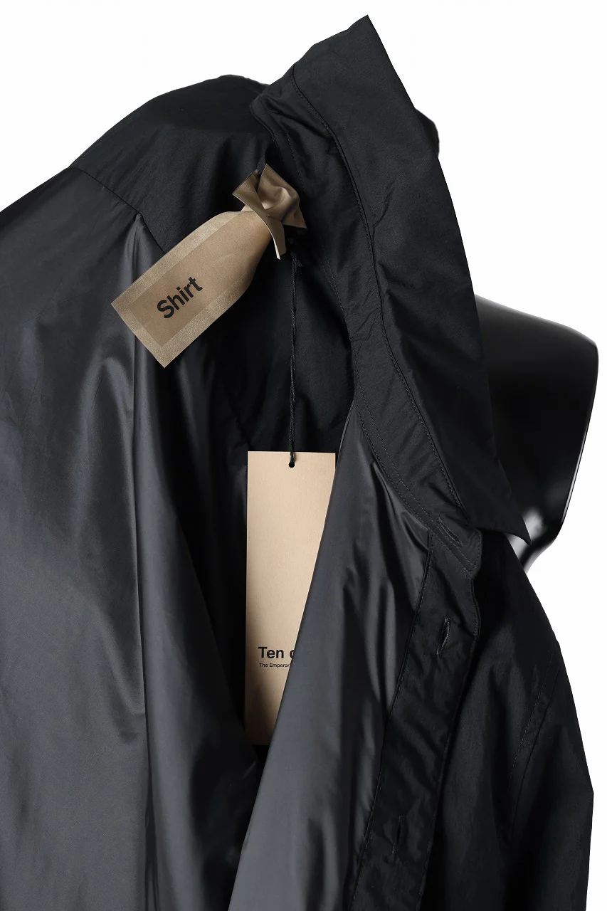 Ten c PADDED SHIRT / PIECE DYED COTTON/NYLON POPLIN (BLACK) - Image 19