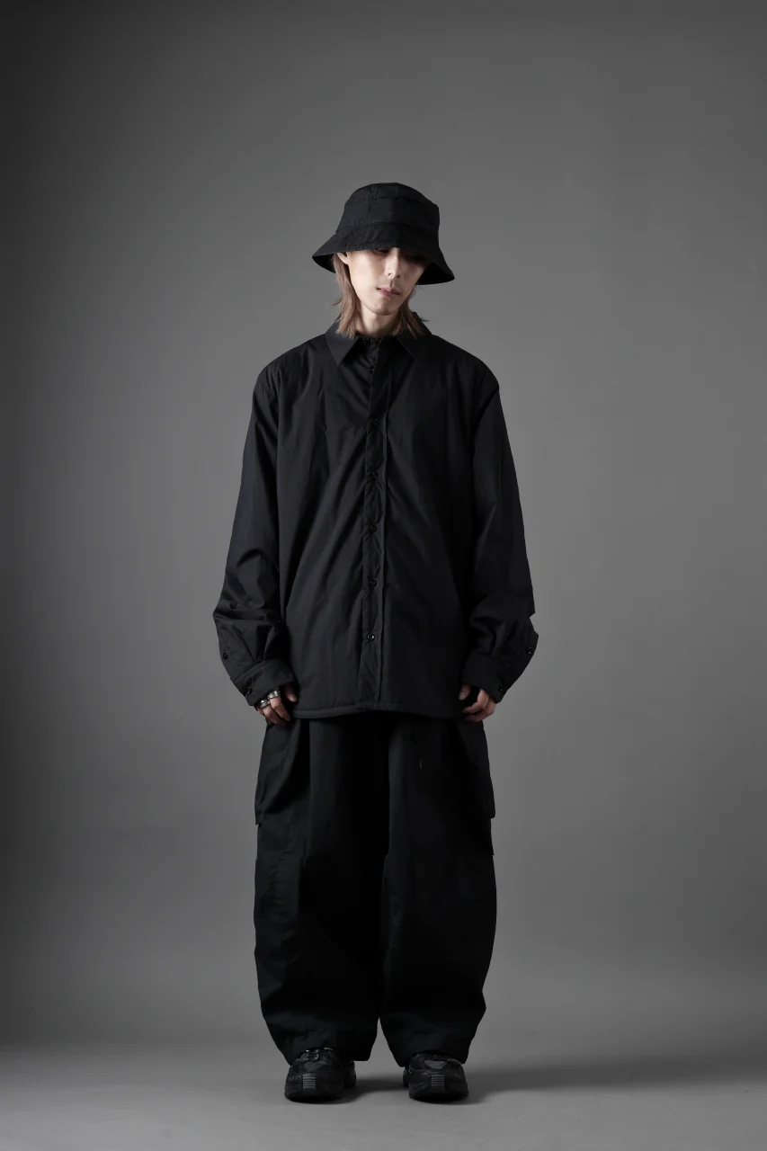 Ten c PADDED SHIRT / PIECE DYED COTTON/NYLON POPLIN (BLACK) - Image 22