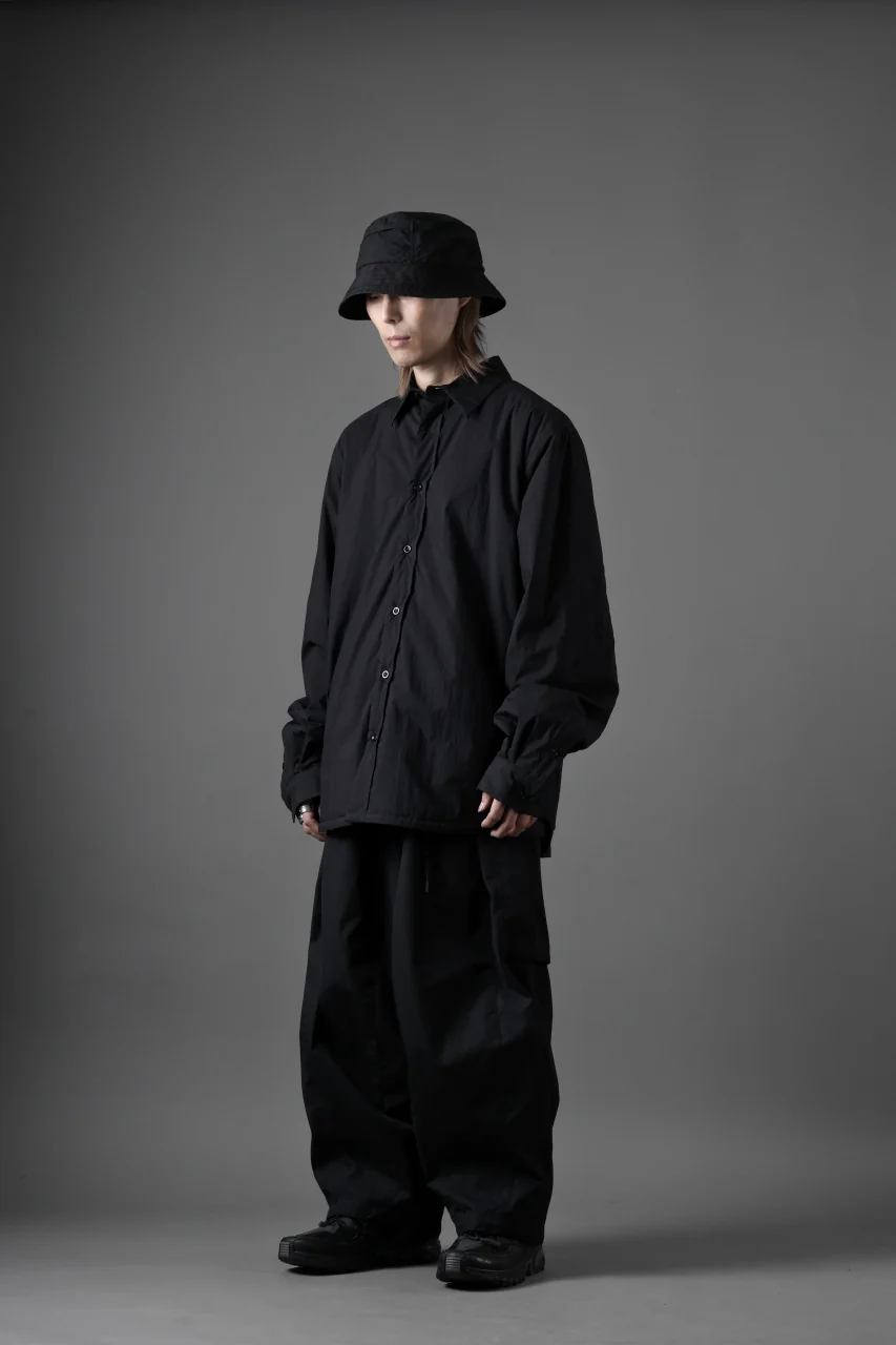 Ten c PADDED SHIRT / PIECE DYED COTTON/NYLON POPLIN (BLACK) - Image 23