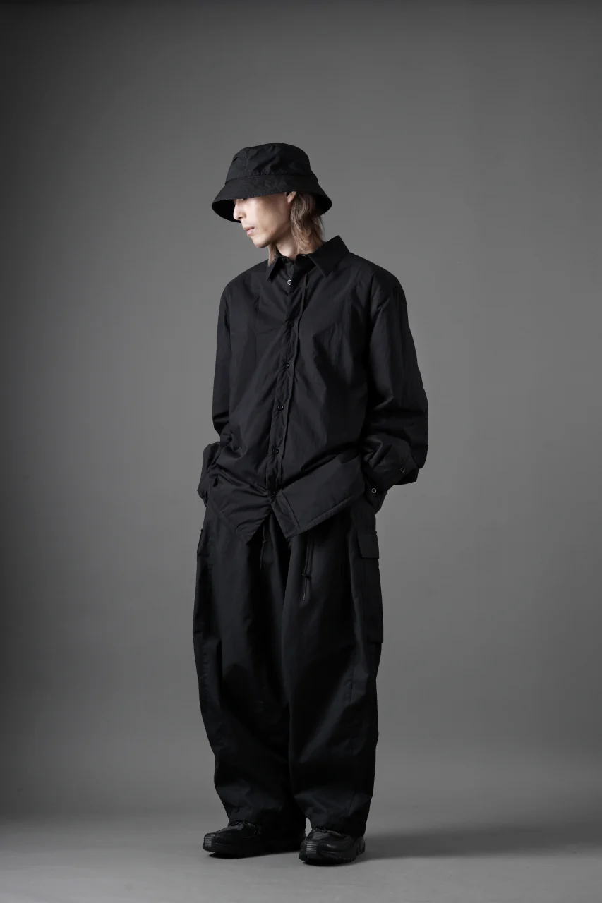 Ten c PADDED SHIRT / PIECE DYED COTTON/NYLON POPLIN (BLACK) - Image 24