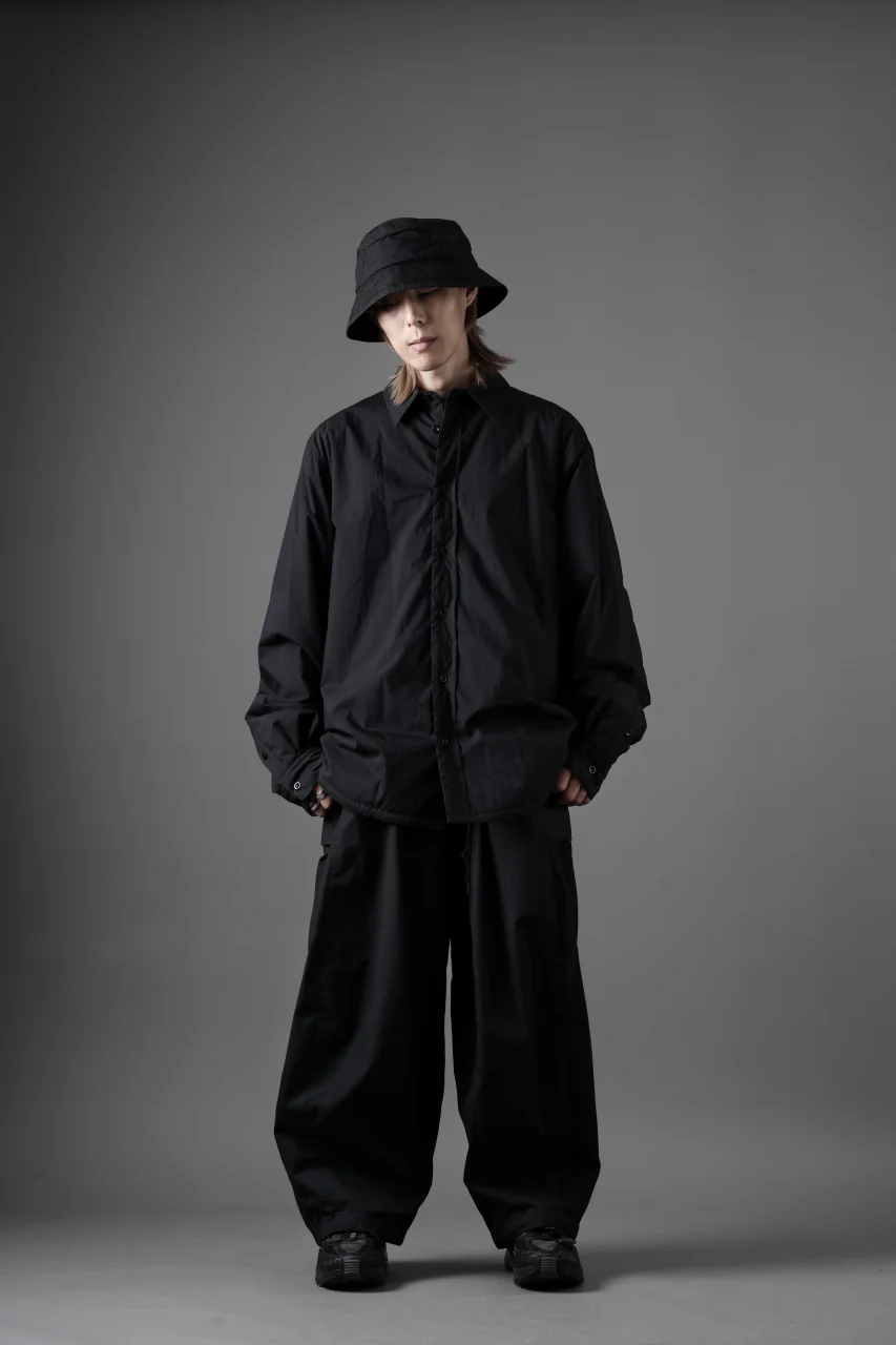 Ten c PADDED SHIRT / PIECE DYED COTTON/NYLON POPLIN (BLACK) - Image 25