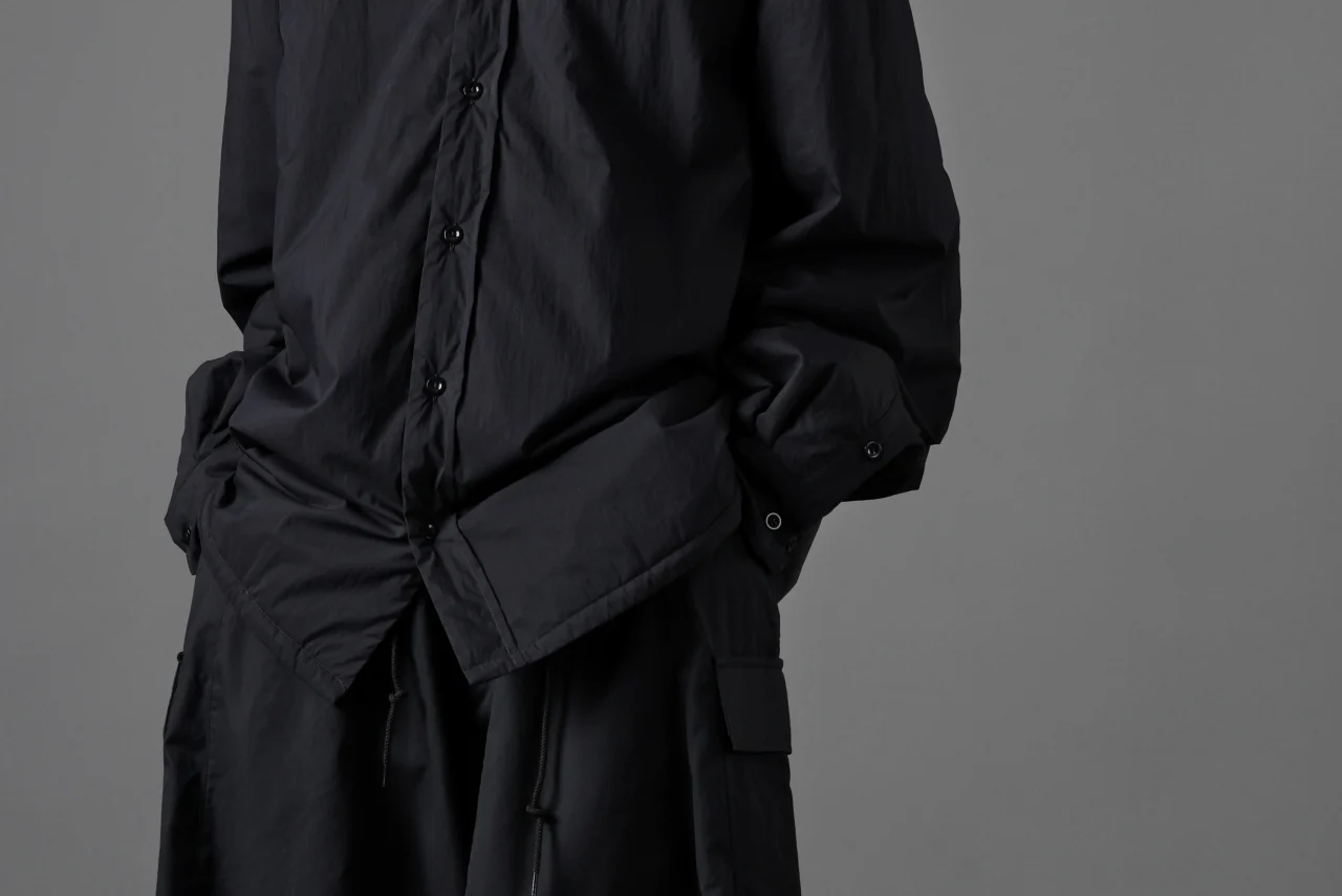 Ten c PADDED SHIRT / PIECE DYED COTTON/NYLON POPLIN (BLACK) - Image 27