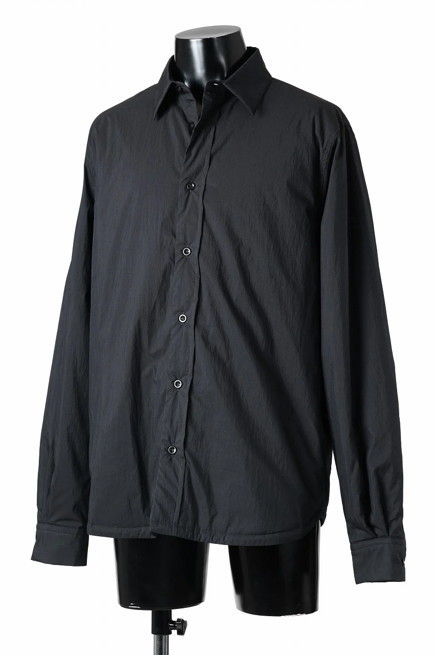 Ten c PADDED SHIRT / PIECE DYED COTTON/NYLON POPLIN (BLACK) - Image 3