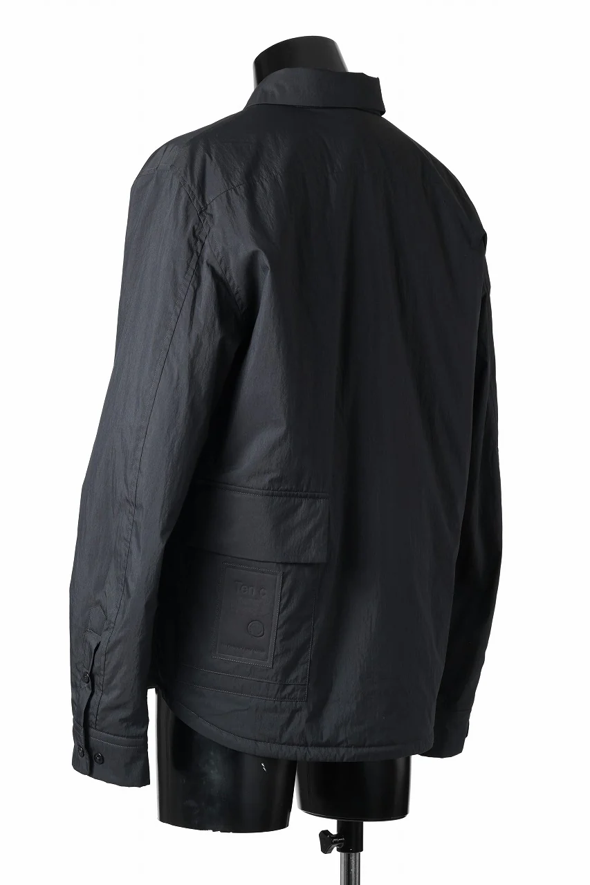 Ten c PADDED SHIRT / PIECE DYED COTTON/NYLON POPLIN (BLACK) - Image 5