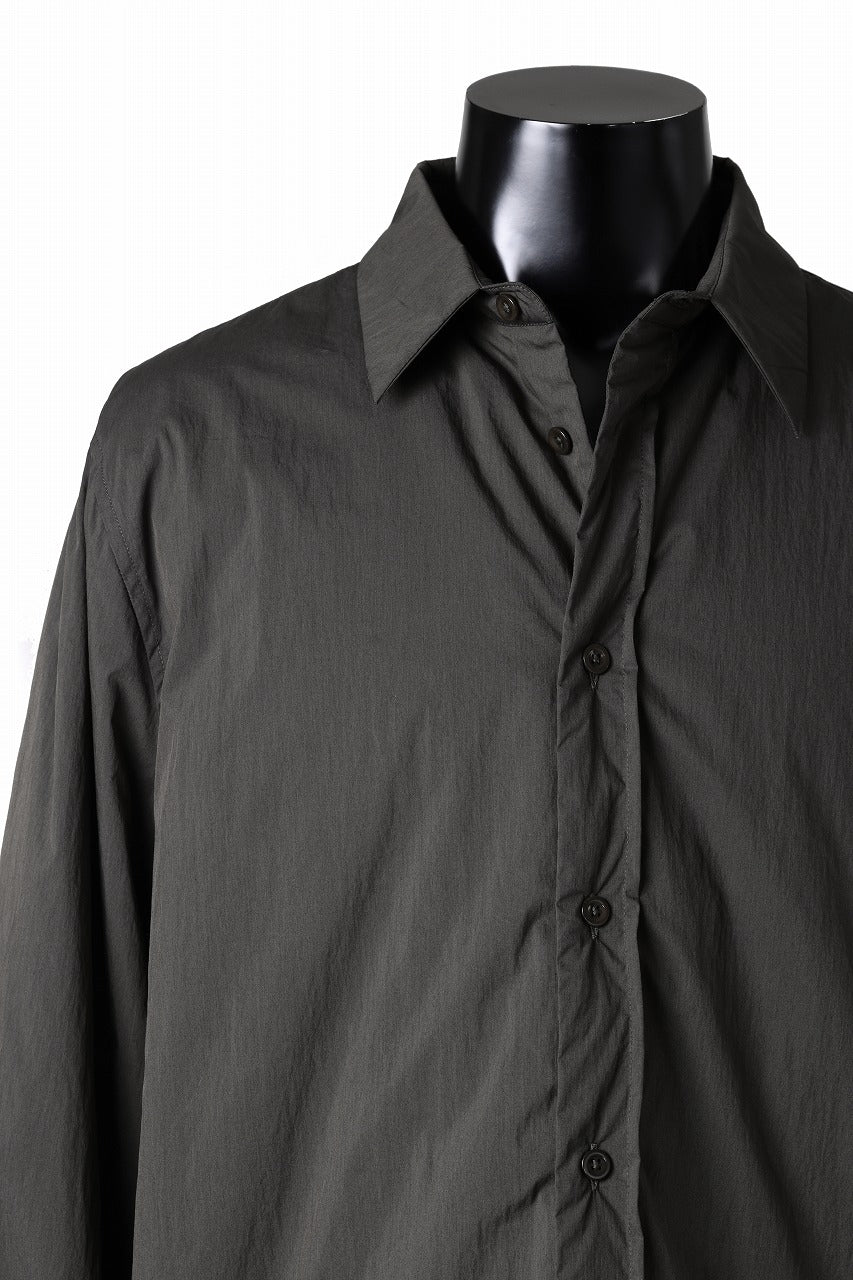 Ten c PADDED SHIRT / PIECE DYED COTTON/NYLON POPLIN (DARK GREEN) - Image 13