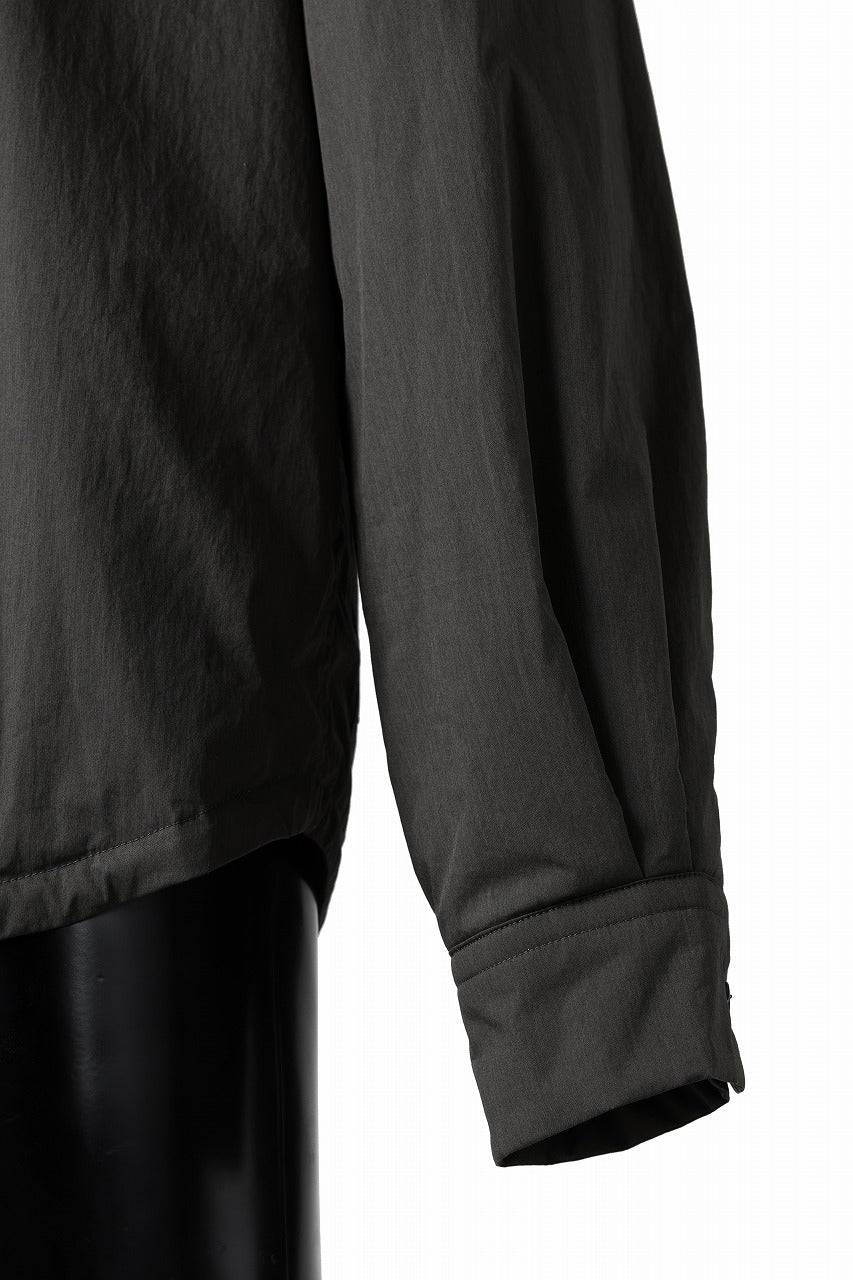 Ten c PADDED SHIRT / PIECE DYED COTTON/NYLON POPLIN (DARK GREEN) - Image 14