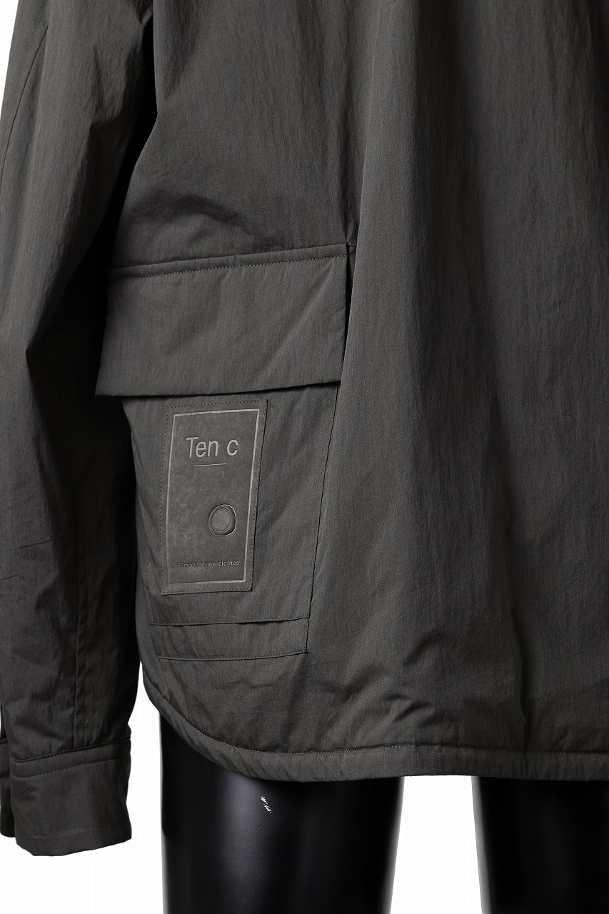 Ten c PADDED SHIRT / PIECE DYED COTTON/NYLON POPLIN (DARK GREEN) - Image 17