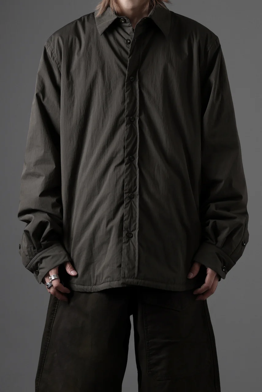 Ten c PADDED SHIRT / PIECE DYED COTTON/NYLON POPLIN (DARK GREEN) - Image 20