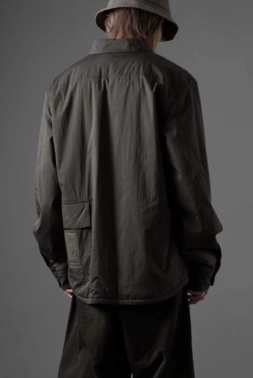 Ten c PADDED SHIRT / PIECE DYED COTTON/NYLON POPLIN (DARK GREEN) - Image 21