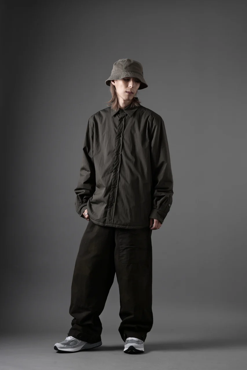 Ten c PADDED SHIRT / PIECE DYED COTTON/NYLON POPLIN (DARK GREEN) - Image 22