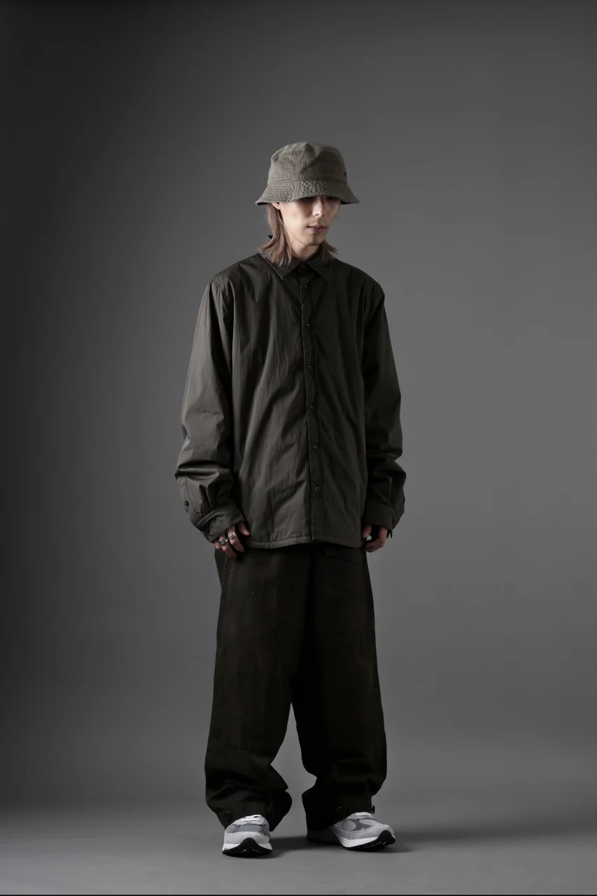 Ten c PADDED SHIRT / PIECE DYED COTTON/NYLON POPLIN (DARK GREEN) - Image 23