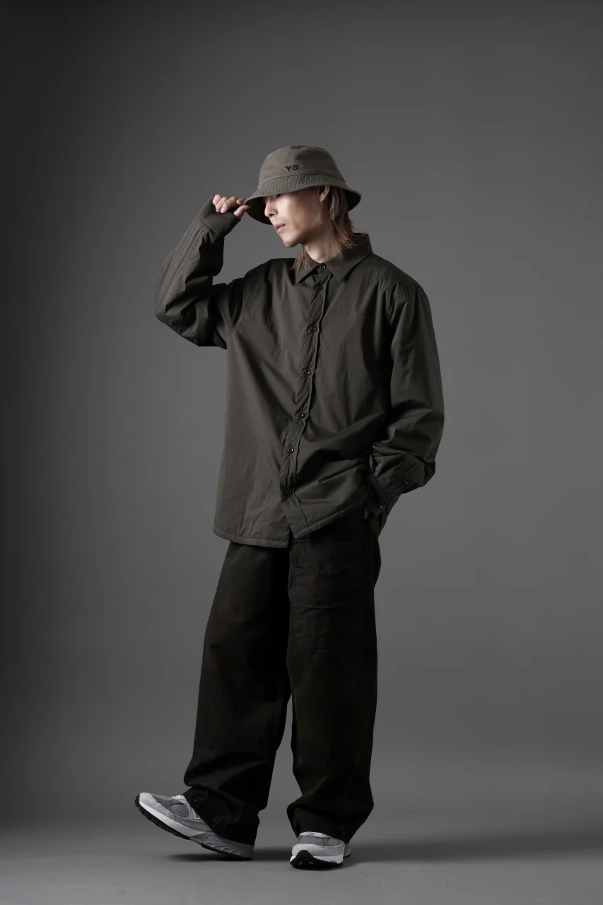 Ten c PADDED SHIRT / PIECE DYED COTTON/NYLON POPLIN (DARK GREEN) - Image 24