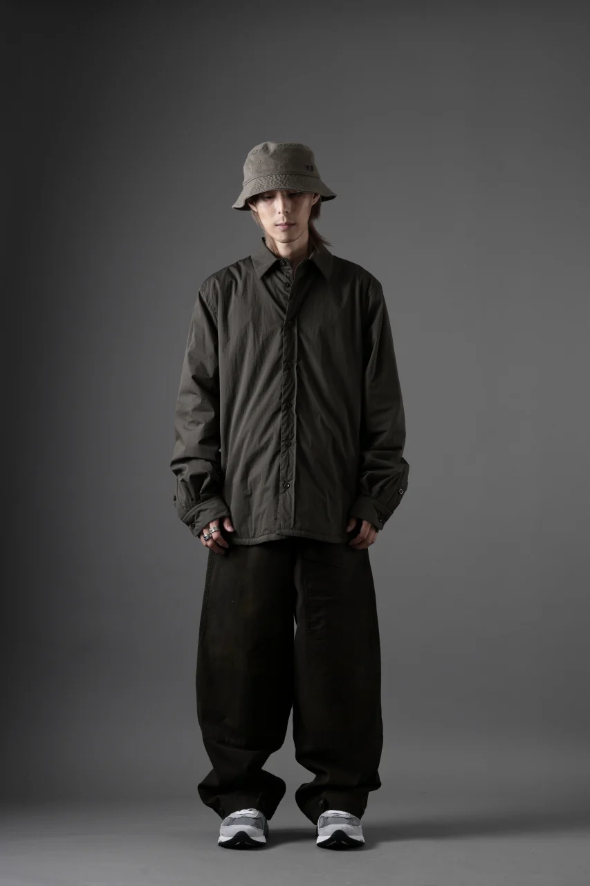 Ten c PADDED SHIRT / PIECE DYED COTTON/NYLON POPLIN (DARK GREEN) - Image 25