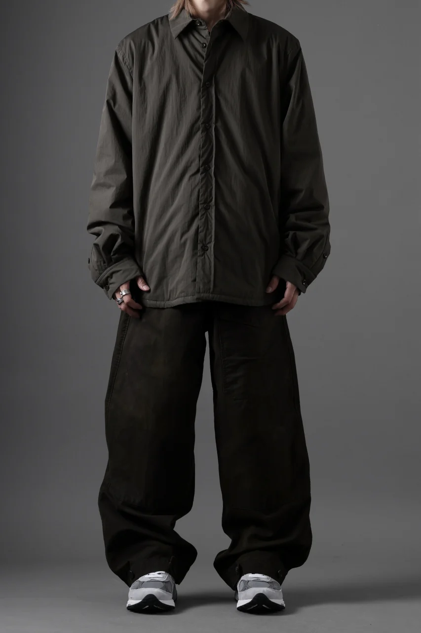 Ten c PADDED SHIRT / PIECE DYED COTTON/NYLON POPLIN (DARK GREEN) - Image 26