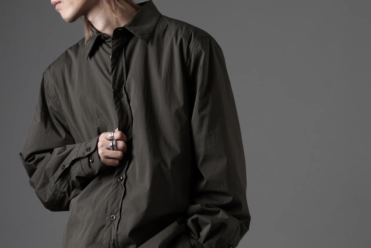 Ten c PADDED SHIRT / PIECE DYED COTTON/NYLON POPLIN (DARK GREEN) - Image 30