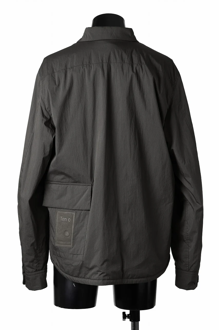 Ten c PADDED SHIRT / PIECE DYED COTTON/NYLON POPLIN (DARK GREEN) - Image 6