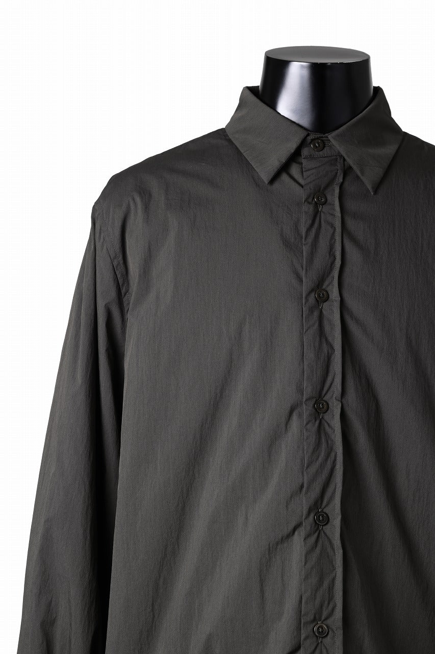 Ten c PADDED SHIRT / PIECE DYED COTTON/NYLON POPLIN (DARK GREEN) - Image 8