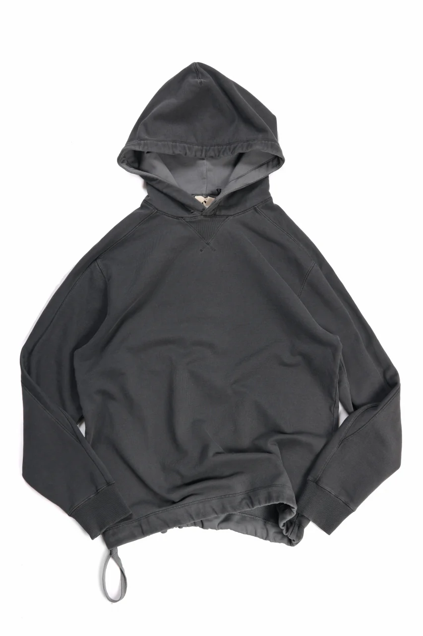 Ten c PULLOVER HOODY / AIR BRUSHED DIAGONAL FLEECE (BLACK) - Image 5