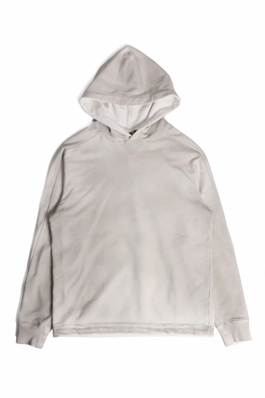 Ten c PULLOVER HOODY / AIR BRUSHED DIAGONAL FLEECE (STONE) - Image 5
