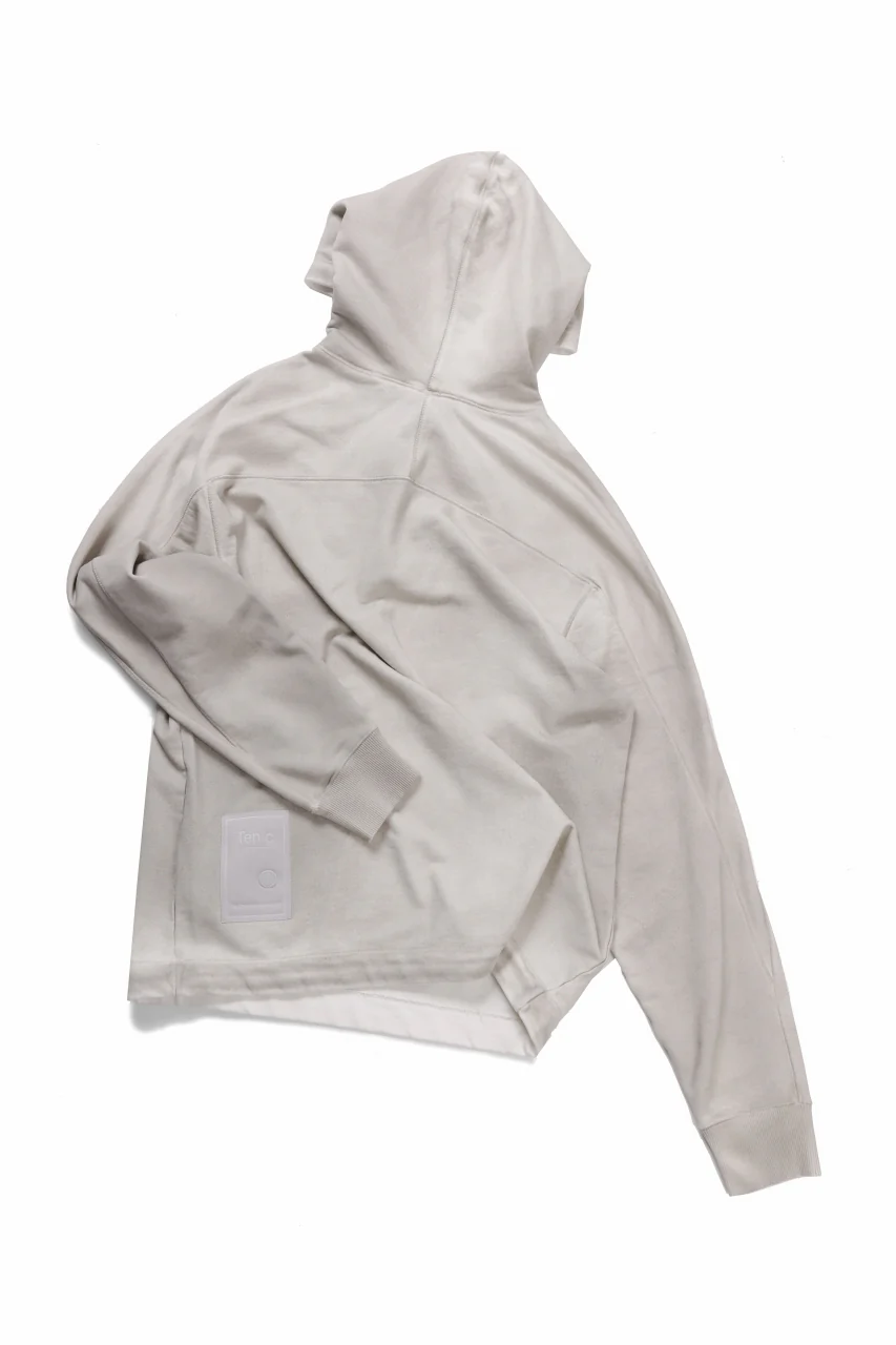 Ten c PULLOVER HOODY / AIR BRUSHED DIAGONAL FLEECE (STONE) - Image 7