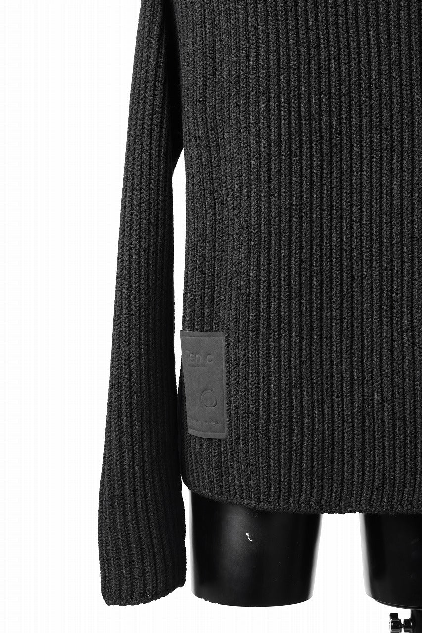 Ten c RIB SWEATER / MERINO WOOL EXTRA FINE (BLACK) - Image 16