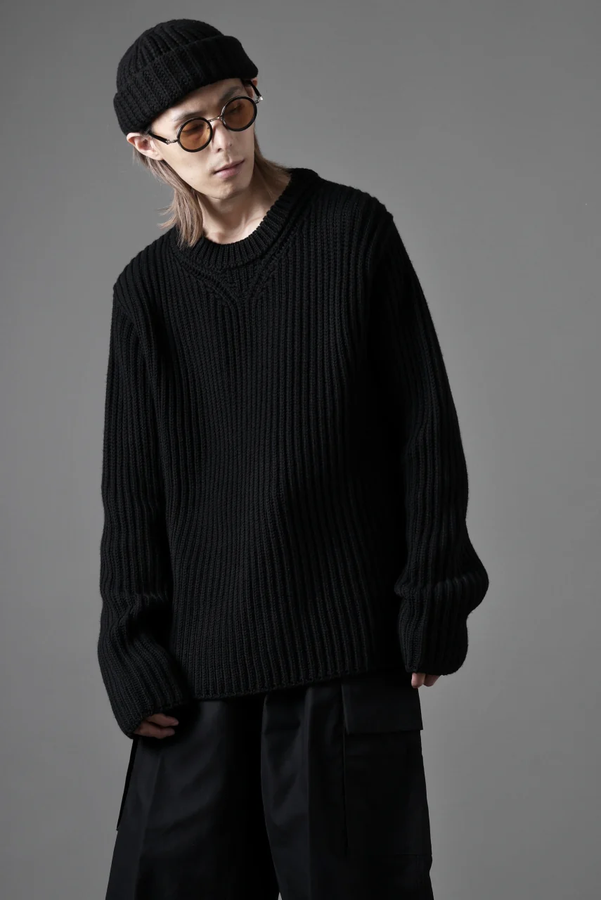 Ten c RIB SWEATER / MERINO WOOL EXTRA FINE (BLACK) - Image 18