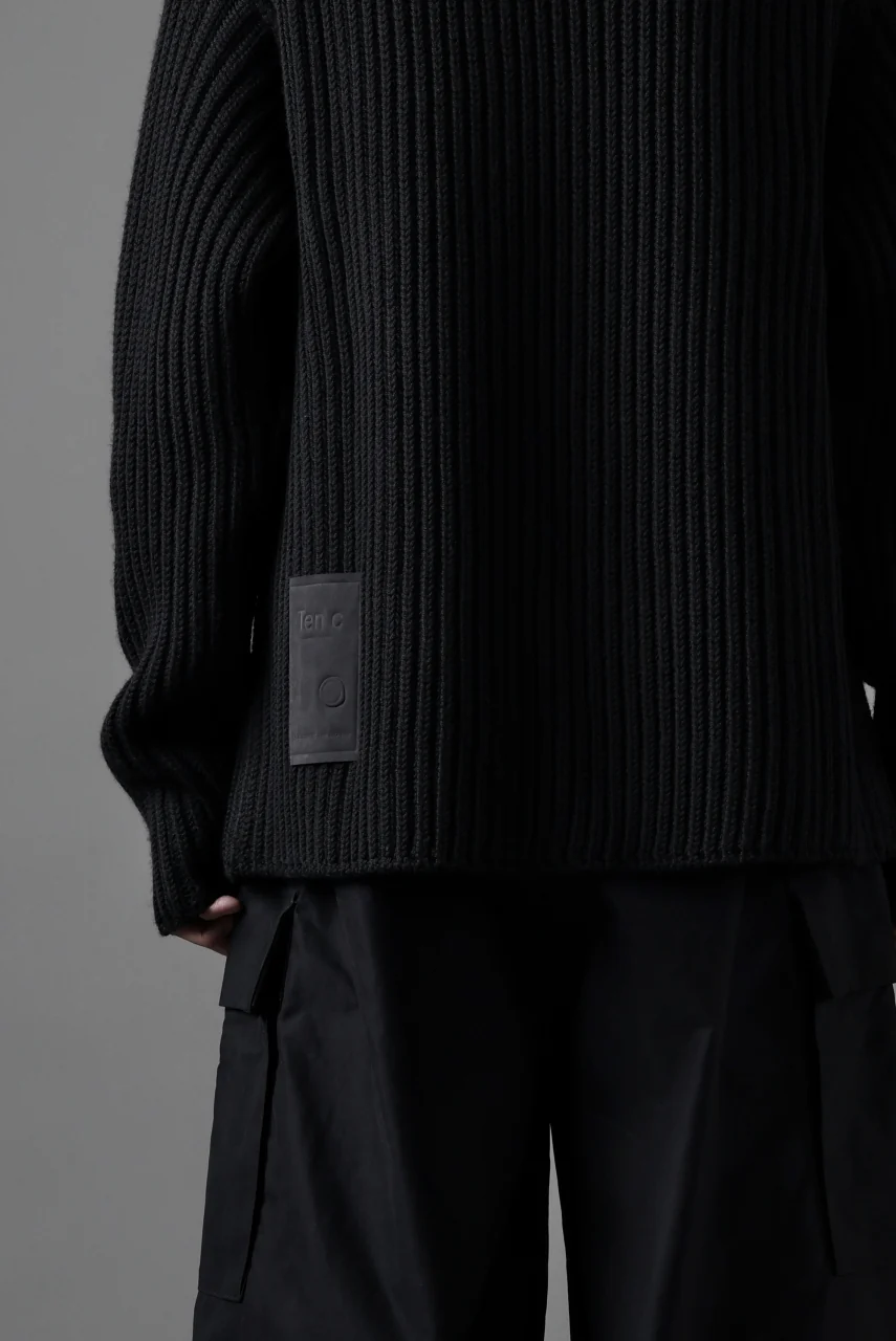 Ten c RIB SWEATER / MERINO WOOL EXTRA FINE (BLACK) - Image 20
