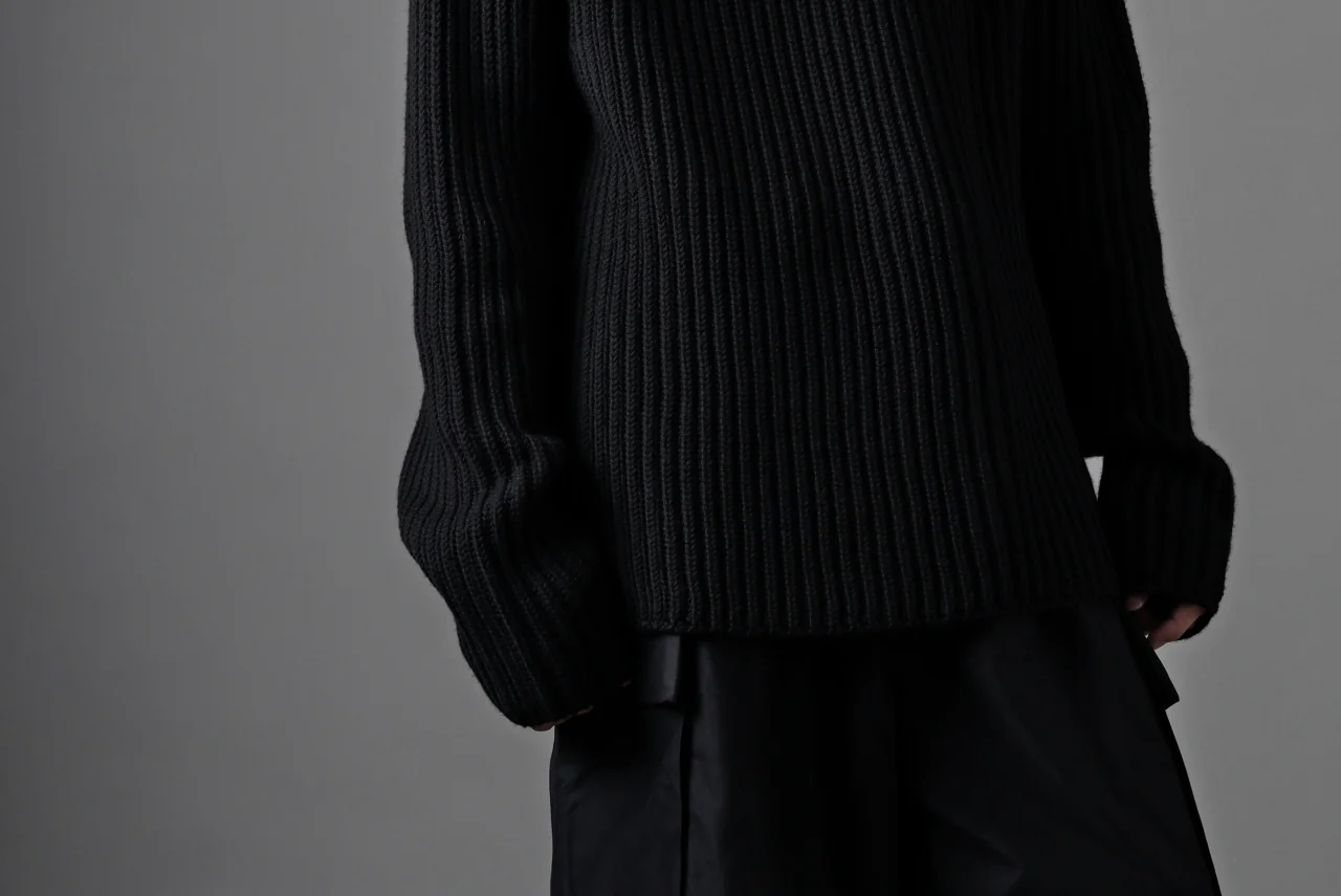 Ten c RIB SWEATER / MERINO WOOL EXTRA FINE (BLACK) - Image 27
