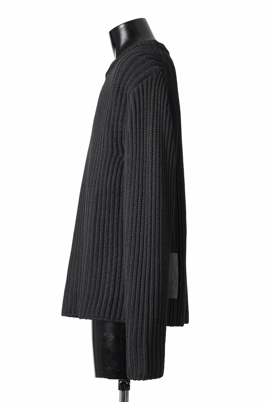 Ten c RIB SWEATER / MERINO WOOL EXTRA FINE (BLACK) - Image 4