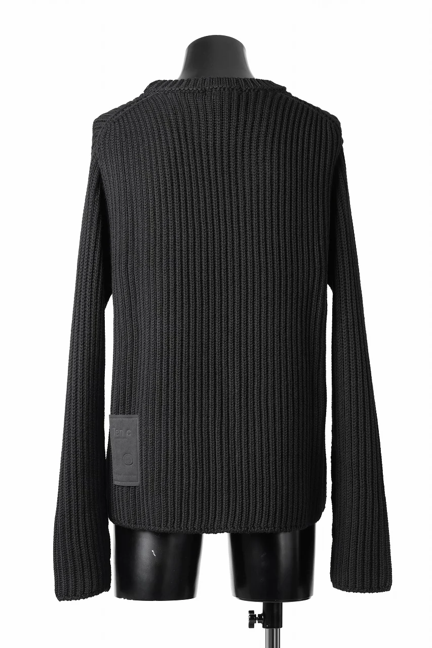 Ten c RIB SWEATER / MERINO WOOL EXTRA FINE (BLACK) - Image 6