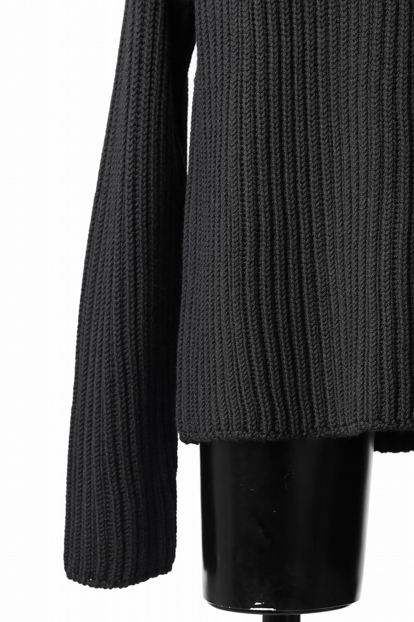 Ten c RIB SWEATER / MERINO WOOL EXTRA FINE (BLACK) - Image 8
