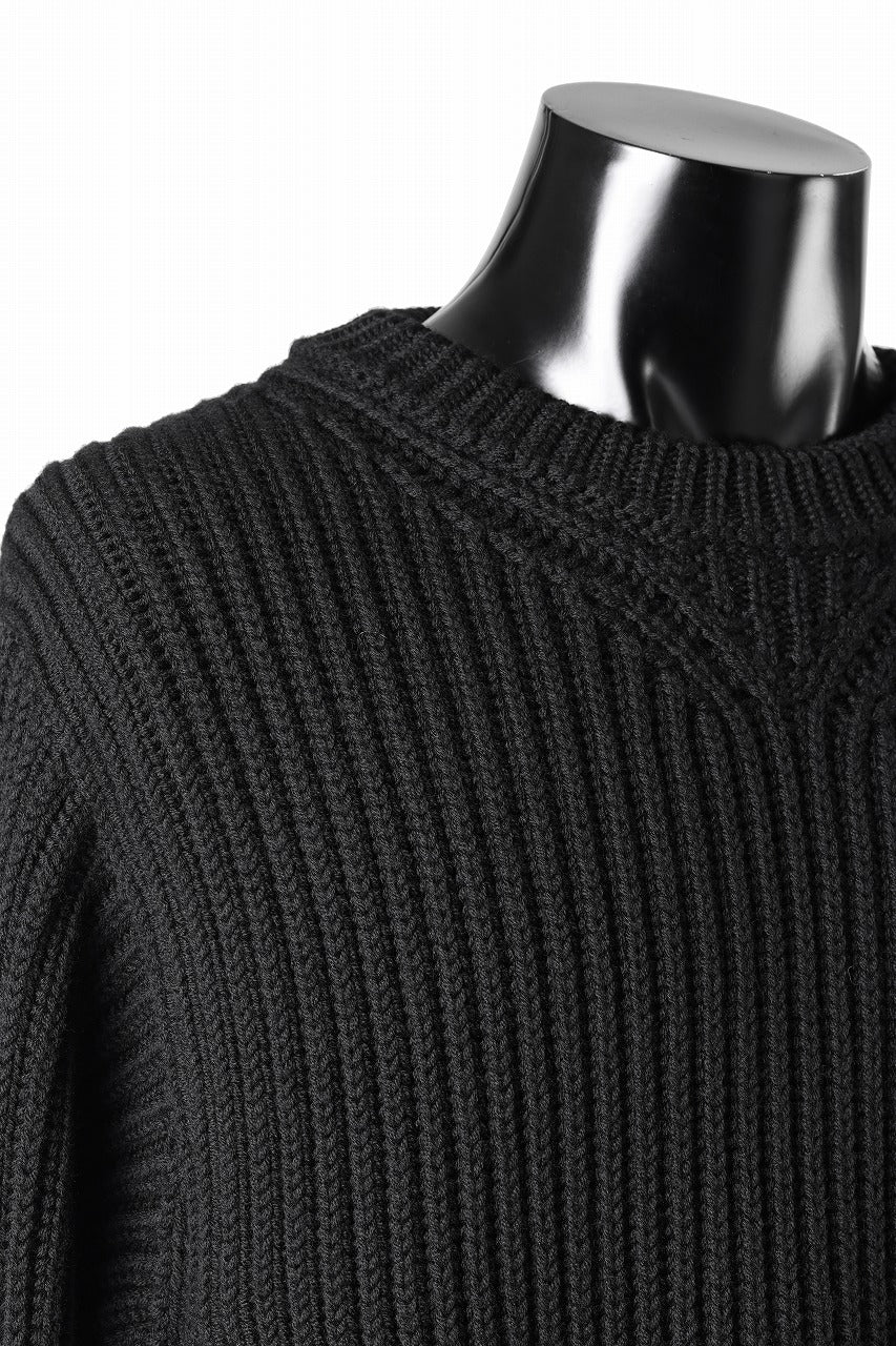 Ten c RIB SWEATER / MERINO WOOL EXTRA FINE (BLACK) - Image 9