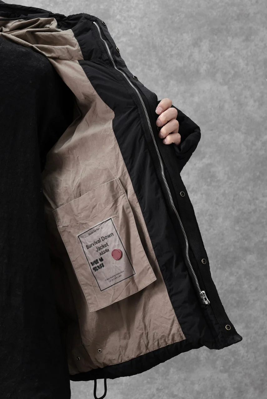 Ten c SURVIVAL DOWN JACKET / GARMENT DYED (BLACK) - Image 41