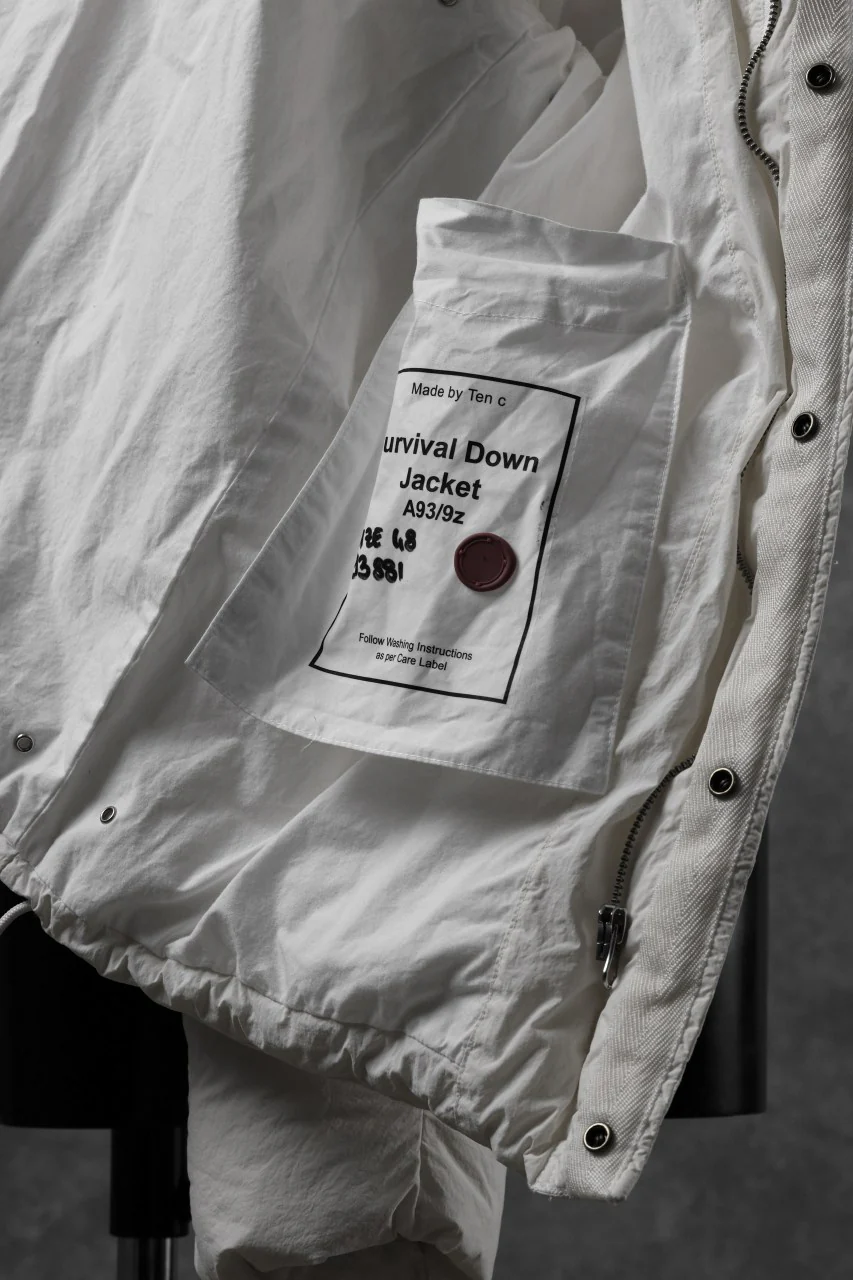 Ten c SURVIVAL DOWN JACKET / GARMENT DYED (WHITE) - Image 34