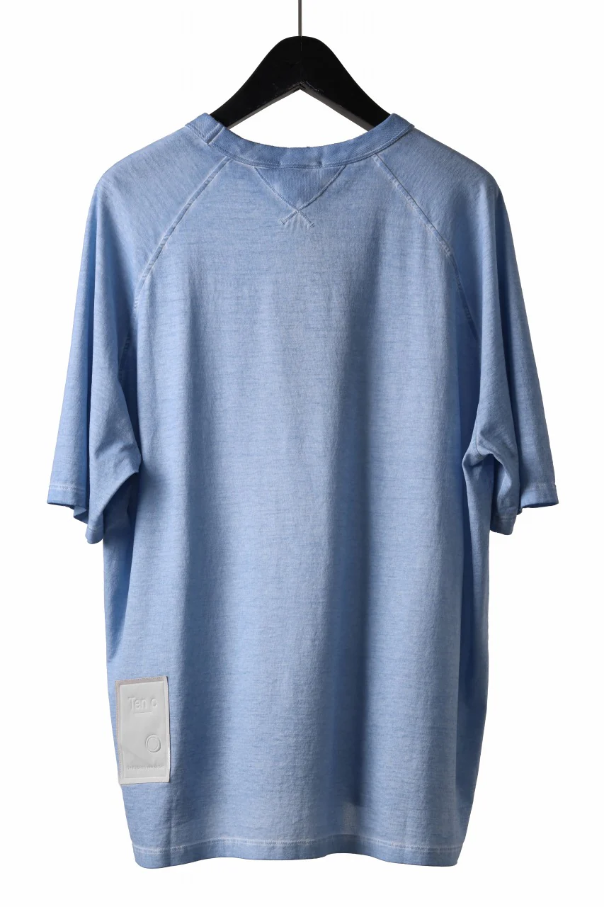 Ten c T-SHIRT / COLORED DUST DYED MAKO COTTON JERSEY (STONE BLUE) - Image 3