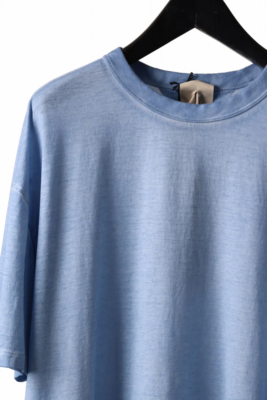 Ten c T-SHIRT / COLORED DUST DYED MAKO COTTON JERSEY (STONE BLUE) - Image 4