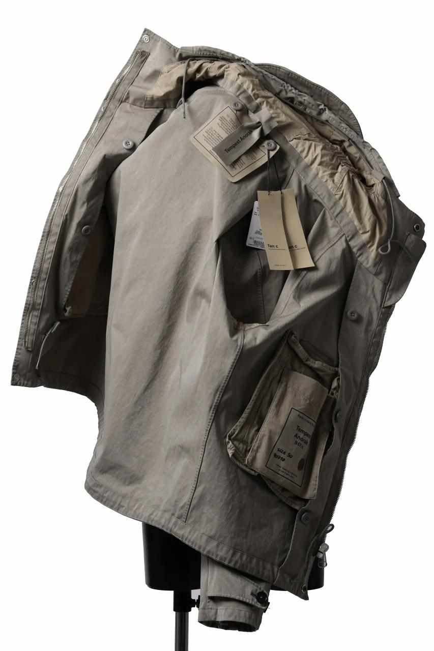 Ten c TEMPEST ANORAK JACKET / GARMENT DYED (ASH GRAY) - Image 10