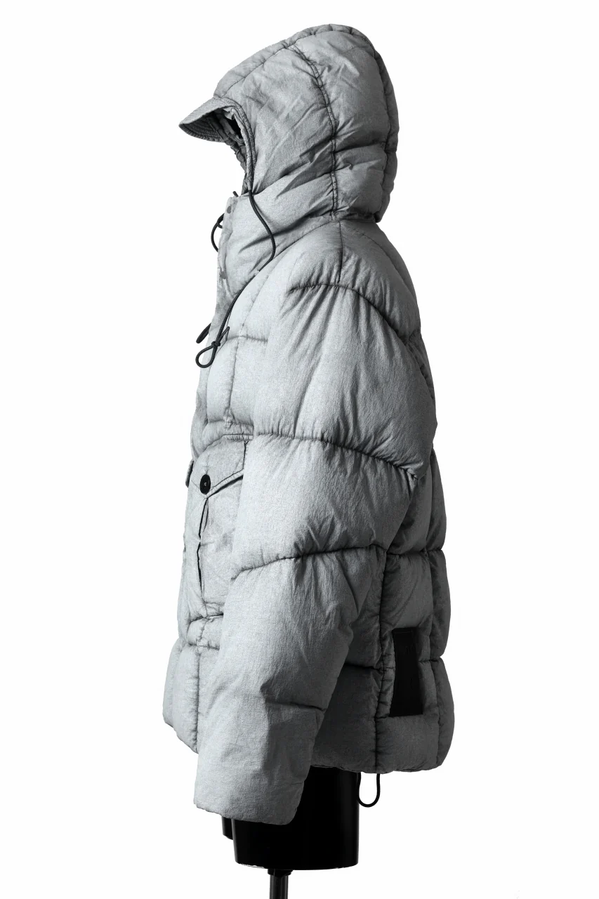 Ten c TEMPEST DOWN JACKET Ⅱ / FROSTED TRANSPARENT POLISHED NYLON (GRAY) - Image 11