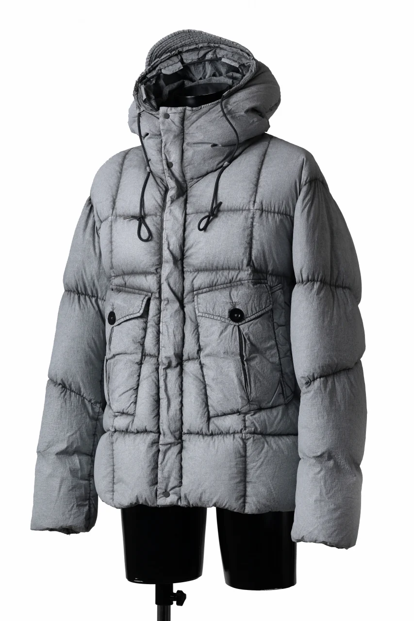 Ten c TEMPEST DOWN JACKET Ⅱ / FROSTED TRANSPARENT POLISHED NYLON (GRAY) - Image 14