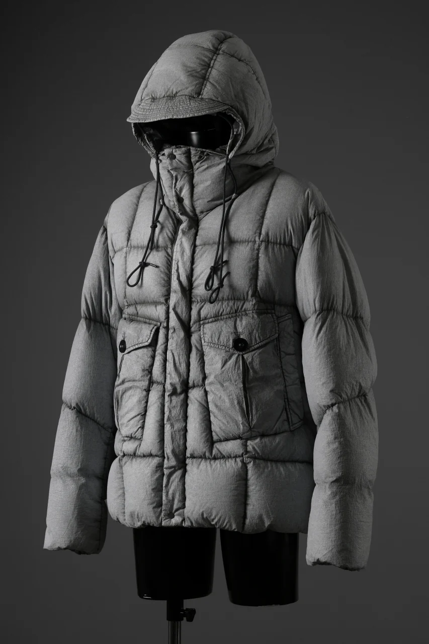 Ten c TEMPEST DOWN JACKET Ⅱ / FROSTED TRANSPARENT POLISHED NYLON (GRAY) - Image 2