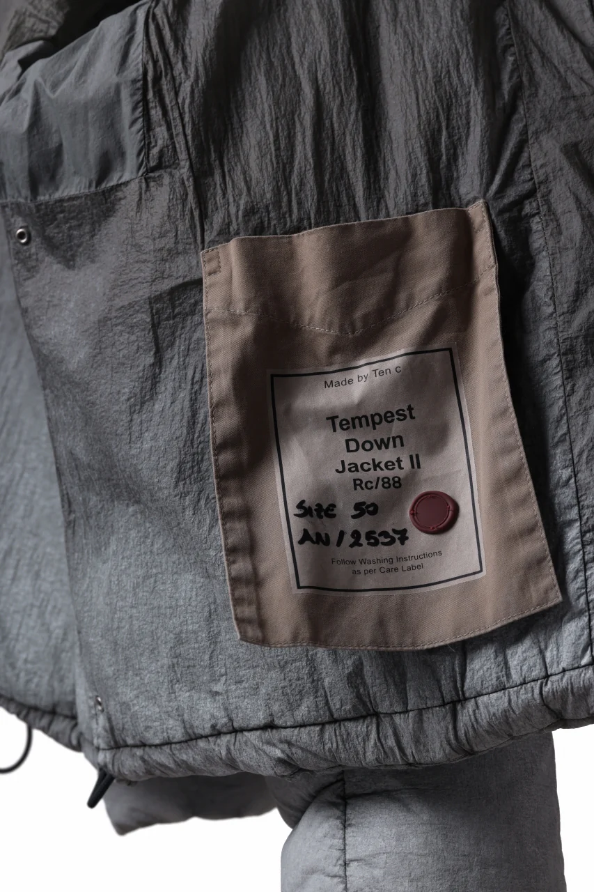 Ten c TEMPEST DOWN JACKET Ⅱ / FROSTED TRANSPARENT POLISHED NYLON (GRAY) - Image 29